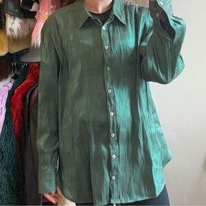 NWT Anthropologie Silk Button Down